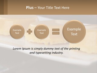 Three Desserts On A White Plate On A Table PowerPoint Template