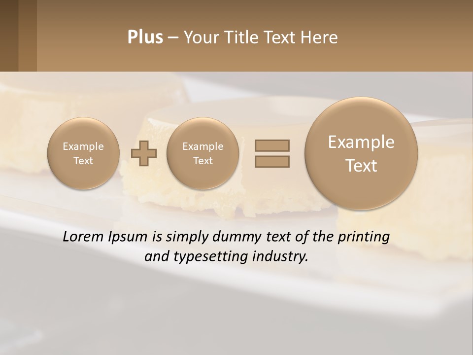 Three Desserts On A White Plate On A Table PowerPoint Template