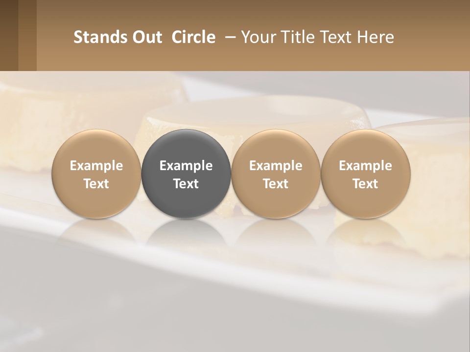 Three Desserts On A White Plate On A Table PowerPoint Template