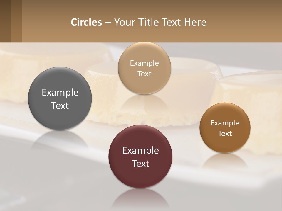 Three Desserts On A White Plate On A Table PowerPoint Template