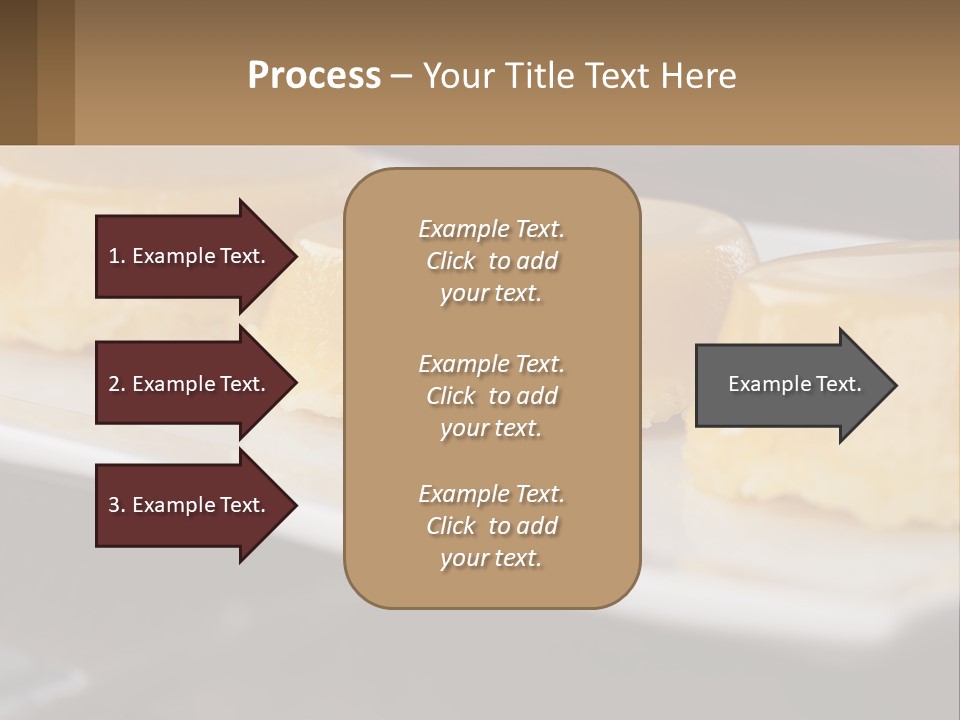 Three Desserts On A White Plate On A Table PowerPoint Template