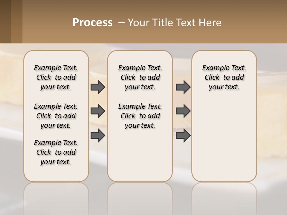 Three Desserts On A White Plate On A Table PowerPoint Template