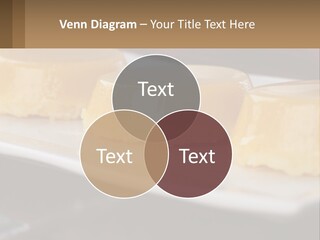 Three Desserts On A White Plate On A Table PowerPoint Template