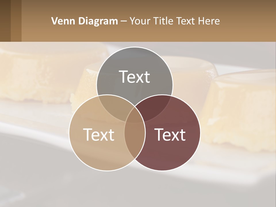 Three Desserts On A White Plate On A Table PowerPoint Template