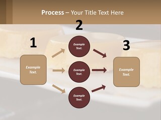 Three Desserts On A White Plate On A Table PowerPoint Template
