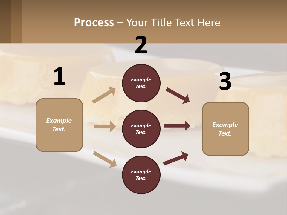 Three Desserts On A White Plate On A Table PowerPoint Template