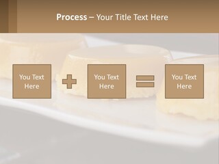 Three Desserts On A White Plate On A Table PowerPoint Template