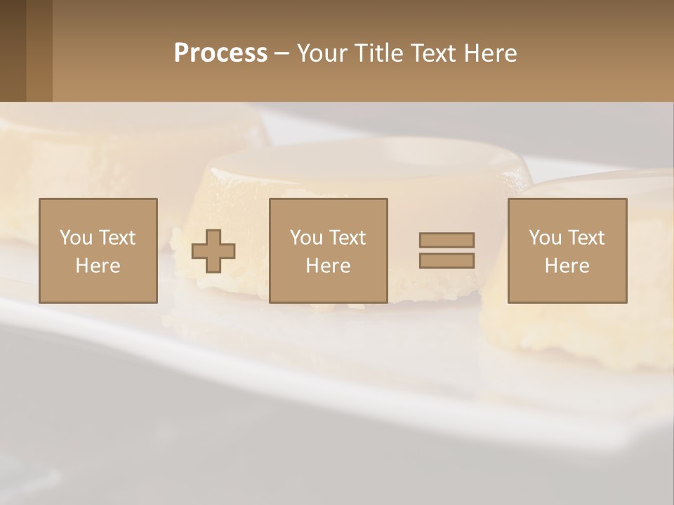 Three Desserts On A White Plate On A Table PowerPoint Template