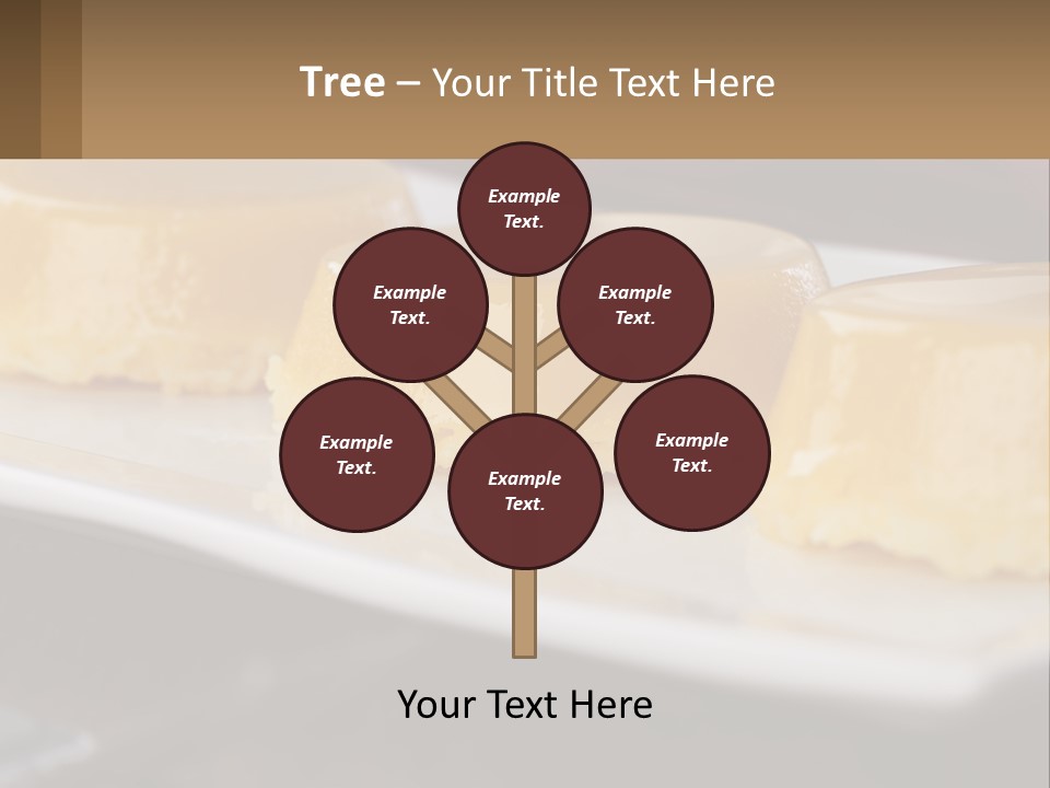 Three Desserts On A White Plate On A Table PowerPoint Template