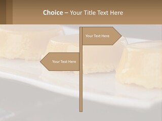 Three Desserts On A White Plate On A Table PowerPoint Template