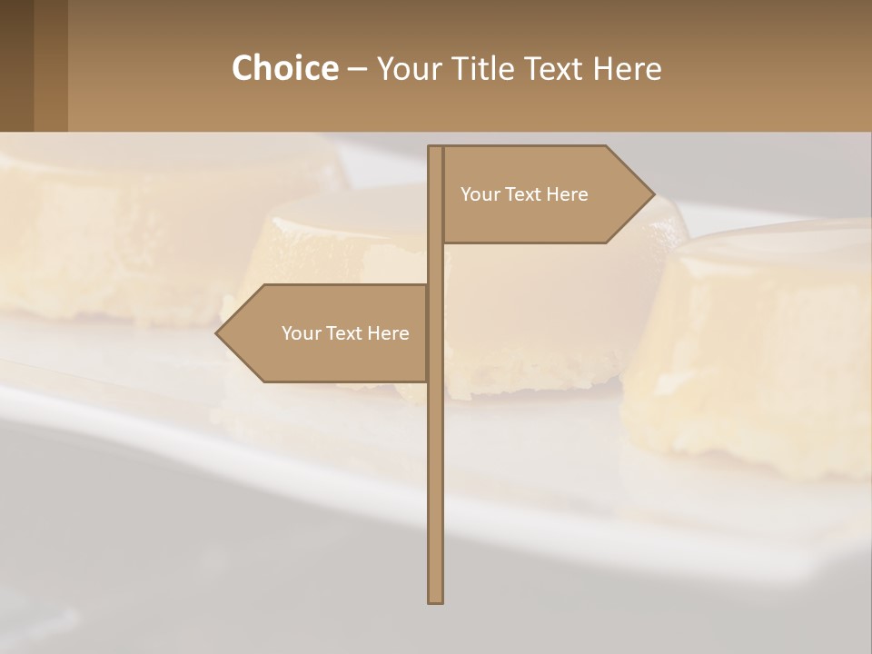 Three Desserts On A White Plate On A Table PowerPoint Template