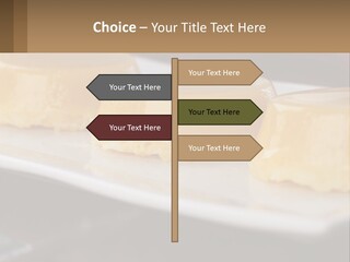 Three Desserts On A White Plate On A Table PowerPoint Template