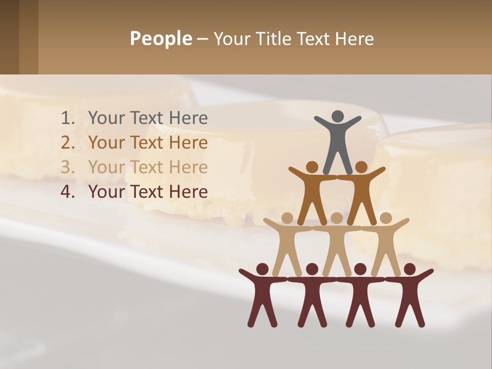 Three Desserts On A White Plate On A Table PowerPoint Template