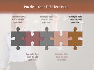 A Woman Writing On A Board With A Marker PowerPoint Template