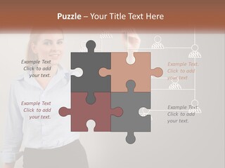 A Woman Writing On A Board With A Marker PowerPoint Template