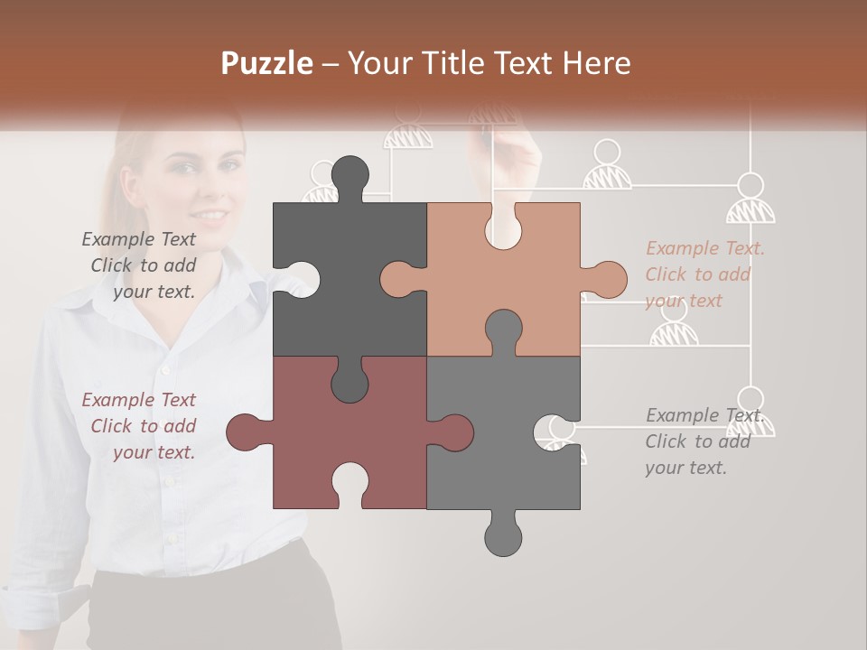 A Woman Writing On A Board With A Marker PowerPoint Template