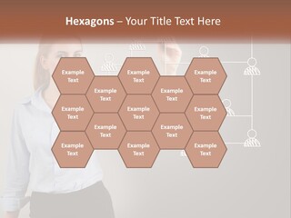 A Woman Writing On A Board With A Marker PowerPoint Template