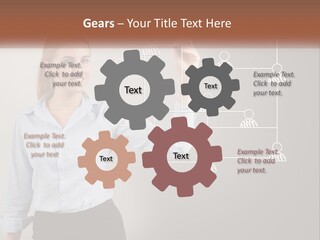 A Woman Writing On A Board With A Marker PowerPoint Template