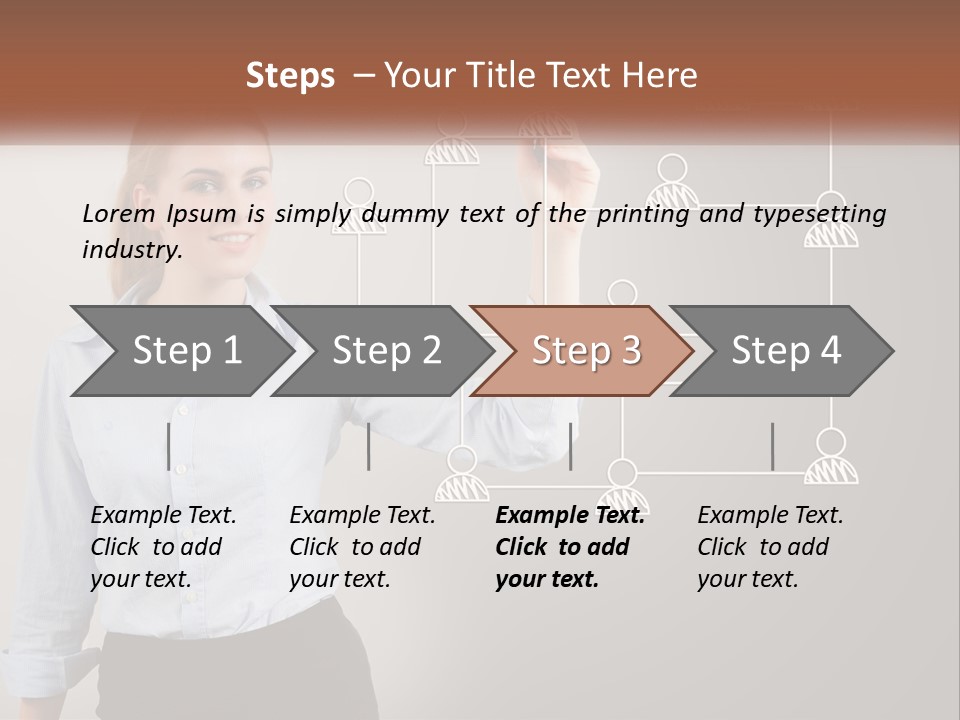 A Woman Writing On A Board With A Marker PowerPoint Template