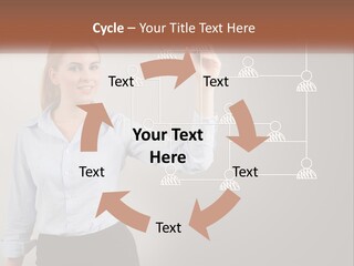 A Woman Writing On A Board With A Marker PowerPoint Template