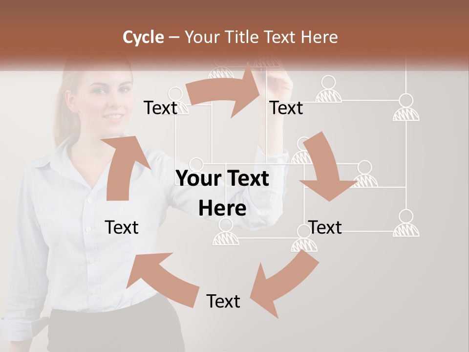 A Woman Writing On A Board With A Marker PowerPoint Template