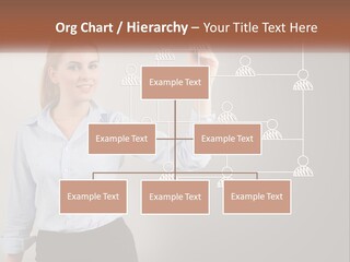 A Woman Writing On A Board With A Marker PowerPoint Template