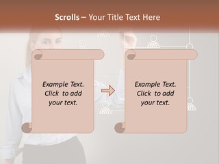 A Woman Writing On A Board With A Marker PowerPoint Template