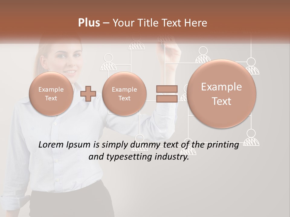 A Woman Writing On A Board With A Marker PowerPoint Template