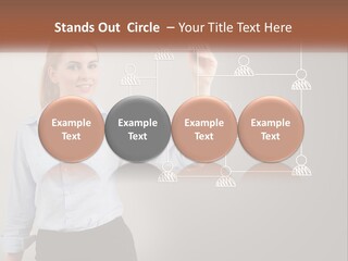 A Woman Writing On A Board With A Marker PowerPoint Template