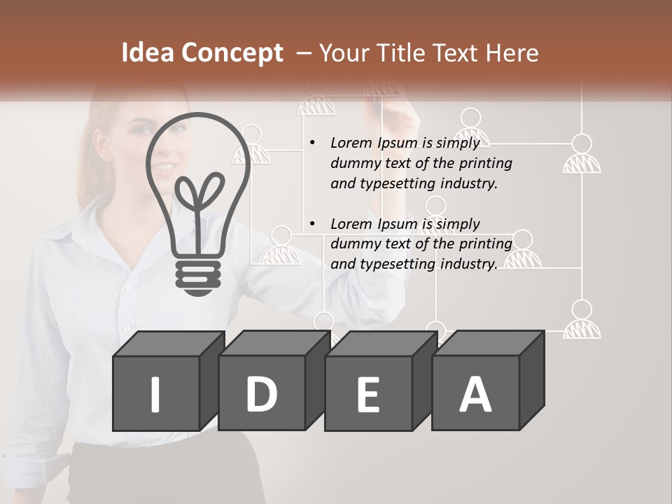 A Woman Writing On A Board With A Marker PowerPoint Template