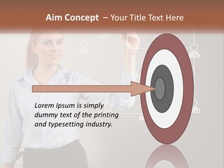 A Woman Writing On A Board With A Marker PowerPoint Template