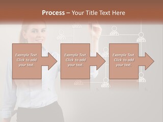 A Woman Writing On A Board With A Marker PowerPoint Template