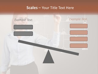 A Woman Writing On A Board With A Marker PowerPoint Template