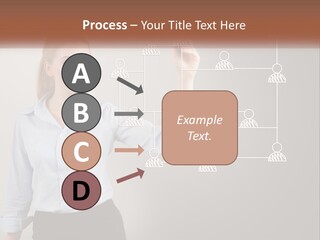 A Woman Writing On A Board With A Marker PowerPoint Template