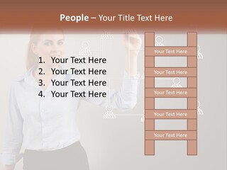 A Woman Writing On A Board With A Marker PowerPoint Template