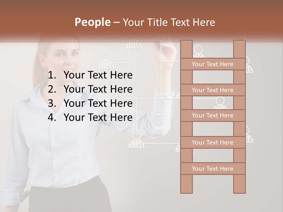 A Woman Writing On A Board With A Marker PowerPoint Template