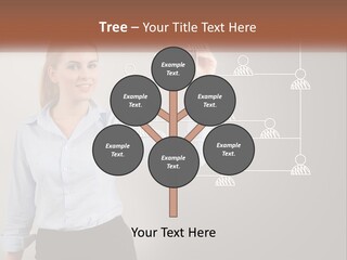 A Woman Writing On A Board With A Marker PowerPoint Template