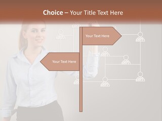 A Woman Writing On A Board With A Marker PowerPoint Template