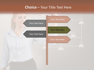 A Woman Writing On A Board With A Marker PowerPoint Template