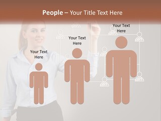 A Woman Writing On A Board With A Marker PowerPoint Template