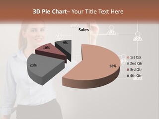 A Woman Writing On A Board With A Marker PowerPoint Template