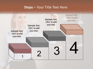 A Woman Writing On A Board With A Marker PowerPoint Template