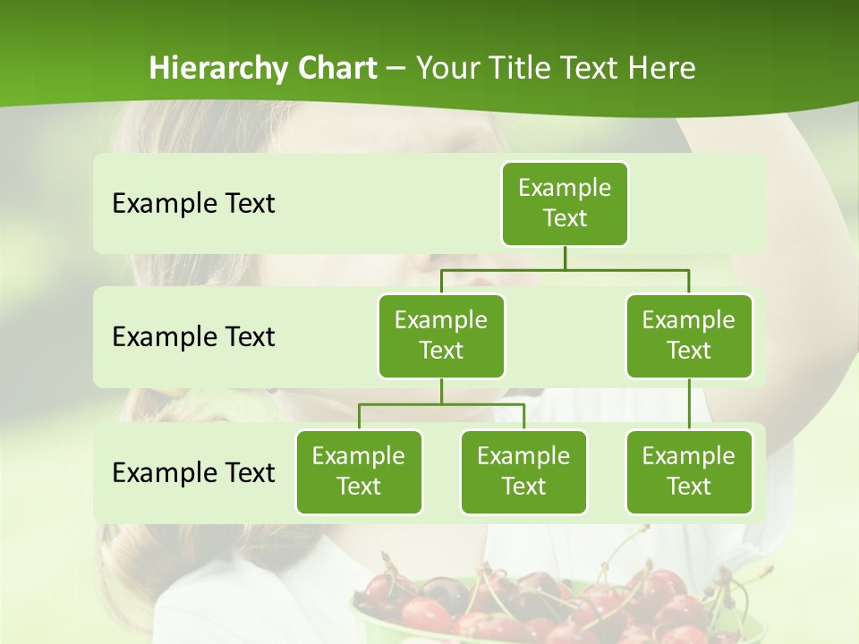 A Little Girl Holding A Green Bucket Full Of Cherries PowerPoint Template