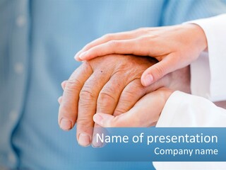 A Couple Of People Holding Hands Over Each Other PowerPoint Template