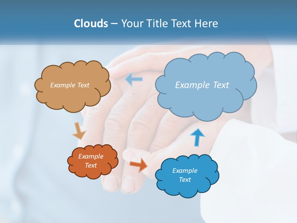 A Couple Of People Holding Hands Over Each Other PowerPoint Template