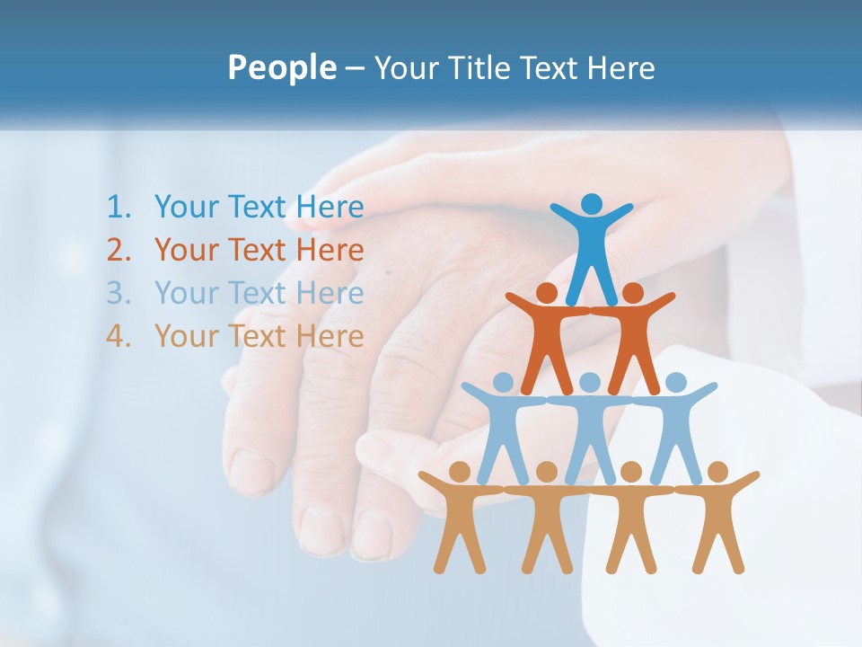 A Couple Of People Holding Hands Over Each Other PowerPoint Template