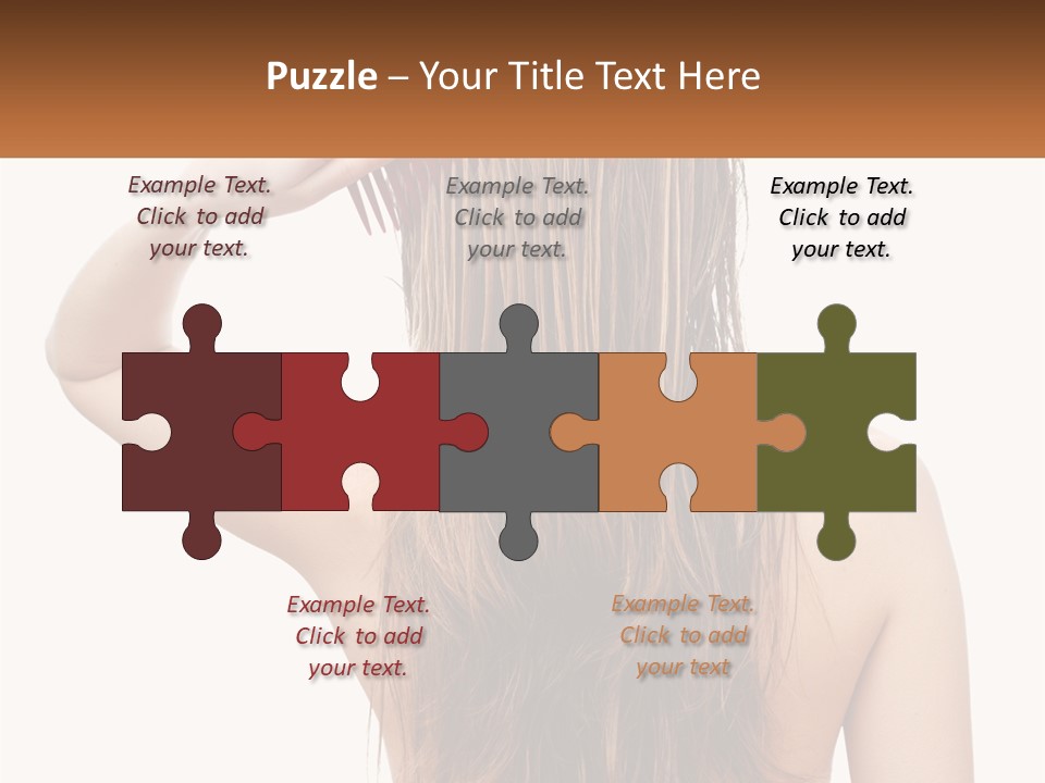 A Woman Holding A Comb Over Her Hair PowerPoint Template