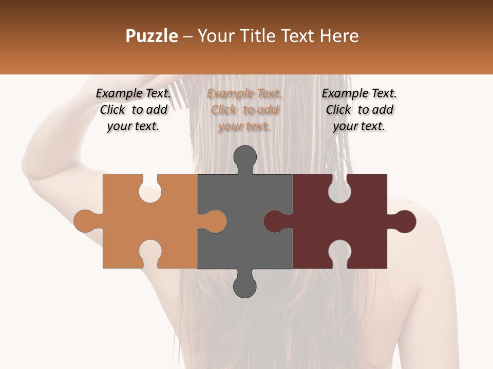 A Woman Holding A Comb Over Her Hair PowerPoint Template