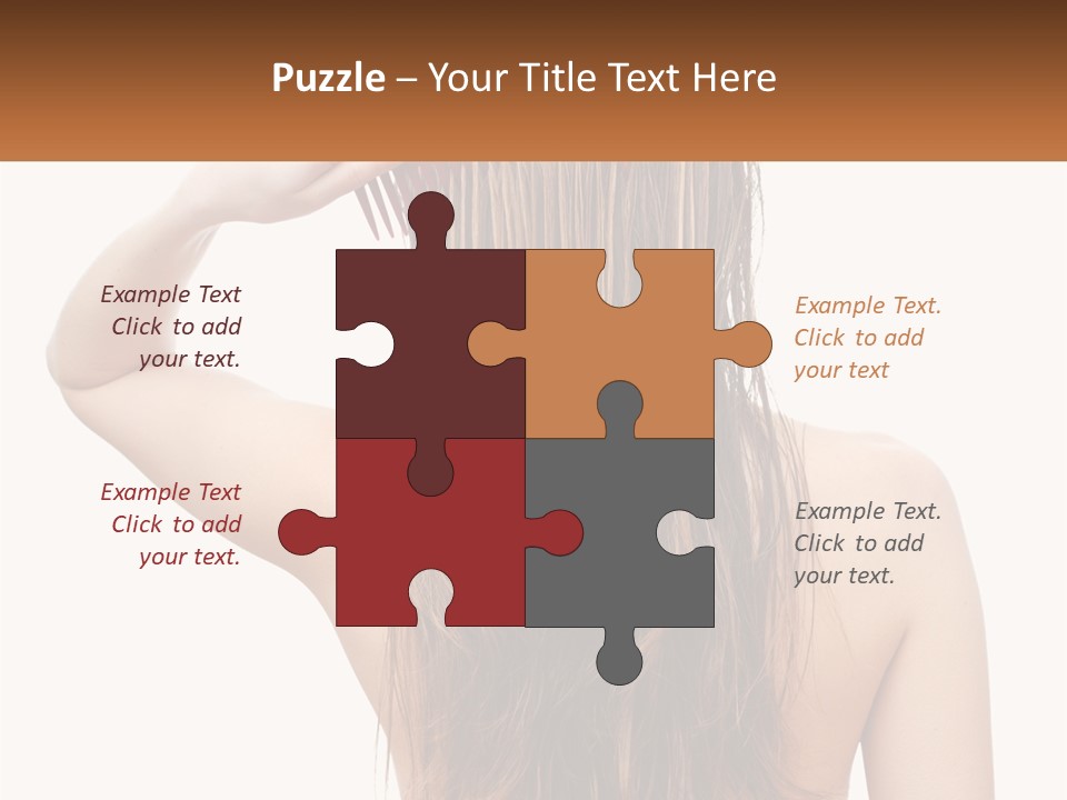 A Woman Holding A Comb Over Her Hair PowerPoint Template