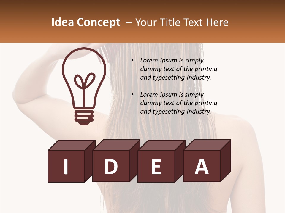 A Woman Holding A Comb Over Her Hair PowerPoint Template